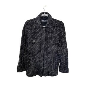 Zara Black and White Tweed Jacket